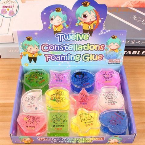 Hộp 24 Hũ Slime Cung Hoàng Đạo - Chất Nhờn Ma Quái Cho 12 Chòm Sao - Đồ Chơi Sáng Tạo An Toàn Cho Trẻ Em