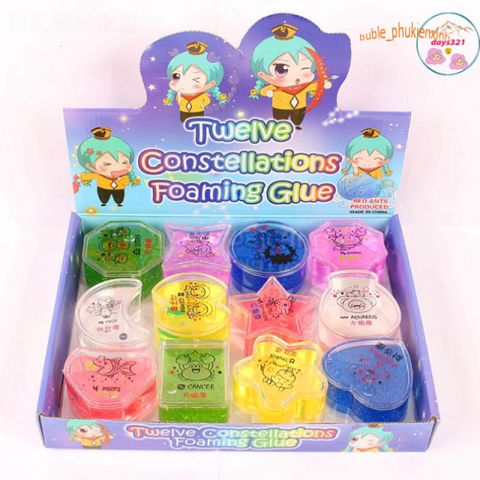 Hộp 24 Hũ Slime Cung Hoàng Đạo - Chất Nhờn Ma Quái Cho 12 Chòm Sao - Đồ Chơi Sáng Tạo An Toàn Cho Trẻ Em