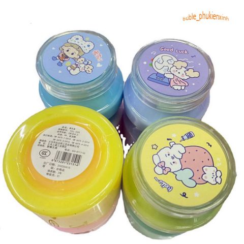 Hũ Slime Sữa Chuối Dâu Rainbow Pastel - Đồ Chơi Chất Nhầy Giải Trí Squishy Thú Vị Cho Trẻ Em