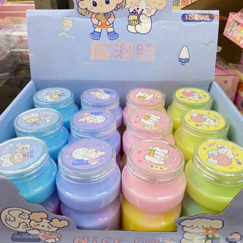 Hũ Slime Sữa Chuối Dâu Rainbow Pastel - Đồ Chơi Chất Nhầy Giải Trí Squishy Thú Vị Cho Trẻ Em