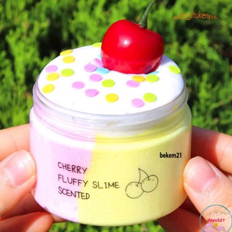 Đồ Chơi Slime Cherry Bơ Cốm Dẻo 200g - Chất Nhão Mịn Thơm Ngon Giúp Giảm Căng Thẳng, An Toàn Cho Trẻ Em