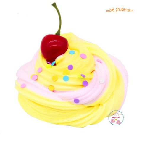 Đồ Chơi Slime Cherry Bơ Cốm Dẻo 200g - Chất Nhão Mịn Thơm Ngon Giúp Giảm Căng Thẳng, An Toàn Cho Trẻ Em