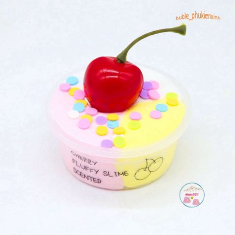 Đồ Chơi Slime Cherry Bơ Cốm Dẻo 200g - Chất Nhão Mịn Thơm Ngon Giúp Giảm Căng Thẳng, An Toàn Cho Trẻ Em