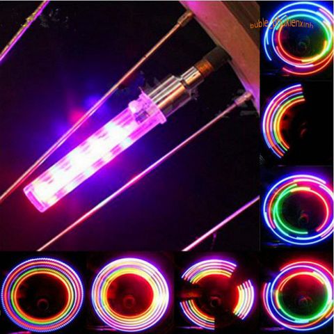 Đèn LED Gắn Van Bánh Xe Đạp, Xe Máy, Ô Tô - 5 Bóng LED 7 Màu Sáng Rực Rỡ và An Toàn Khi Lưu Thông