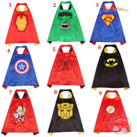 Bộ Áo Choàng Siêu Nhân Avengers - Người Nhện, Captain America, Người Sắt & Batman - Đồ Chơi Hóa Trang Trẻ Em Sáng Tạo