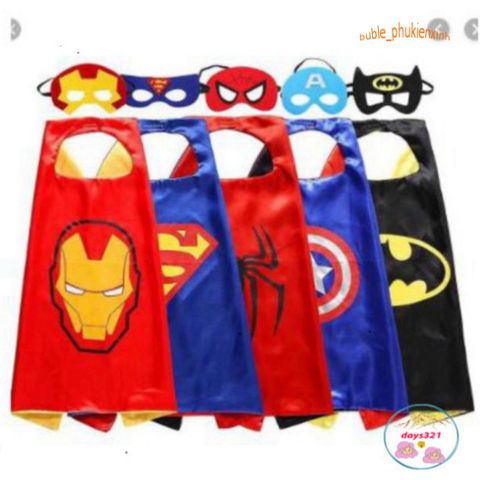 Bộ Áo Choàng Siêu Nhân Avengers - Người Nhện, Captain America, Người Sắt & Batman - Đồ Chơi Hóa Trang Trẻ Em Sáng Tạo