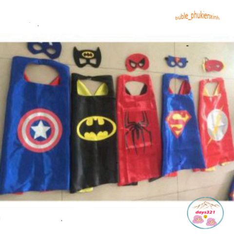 Bộ Áo Choàng Siêu Nhân Avengers - Người Nhện, Captain America, Người Sắt & Batman - Đồ Chơi Hóa Trang Trẻ Em Sáng Tạo