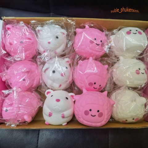 Đồ chơi Squishy Mochi hình chuột Hamster màu hồng dễ thương - Giảm stress, đàn hồi tuyệt vời cho trẻ từ 5 tuổi trở lên