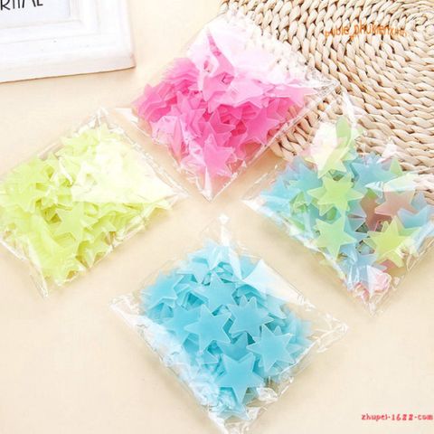 Gói 100 Ngôi Sao Dạ Quang Dán Tường 3cm - Trang Trí Nội Thất Huyền Bí, Phát Sáng Trong Đêm, Sáng Tạo Không Gian Ấm Áp
