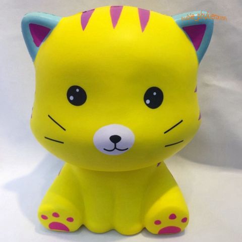 Đồ Chơi Squishy Mèo Vàng Ngồi Khổng Lồ - Dễ Thương, Mềm Mại, Giảm Stress, Quà Tặng Trẻ Em và Người Lớn