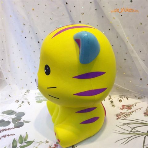 Đồ Chơi Squishy Mèo Vàng Ngồi Khổng Lồ - Dễ Thương, Mềm Mại, Giảm Stress, Quà Tặng Trẻ Em và Người Lớn
