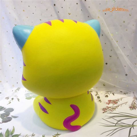 Đồ Chơi Squishy Mèo Vàng Ngồi Khổng Lồ - Dễ Thương, Mềm Mại, Giảm Stress, Quà Tặng Trẻ Em và Người Lớn