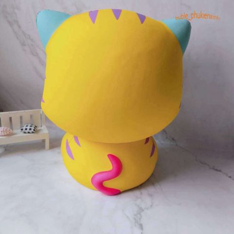 Đồ Chơi Squishy Mèo Vàng Ngồi Khổng Lồ - Dễ Thương, Mềm Mại, Giảm Stress, Quà Tặng Trẻ Em và Người Lớn