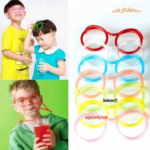 Ống Hút Nhựa Kính Mắt Cho Trẻ Em - An Toàn Thực Phẩm, Thiết Kế Hài Hước, Nhiều Màu Sắc, Dài 70cm, Vui Vẻ Cho Mọi Bữa Tiệc