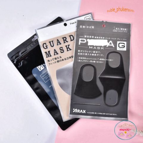Khẩu Trang Vải Đen Trơn GUARD Hàn Quốc - Chống Bụi, Chống Nắng, Cotton Cao Cấp, Phong Cách Lịch Lãm, Dành Cho Nam Nữ