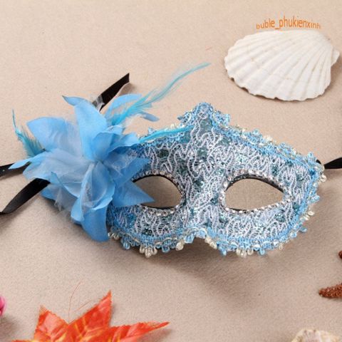 Mặt Nạ Halloween Nửa Mặt Lông Vũ Kim Sa Sang Trọng - Phụ Kiện Hóa Trang Độc Đáo Cho Tiệc 2023