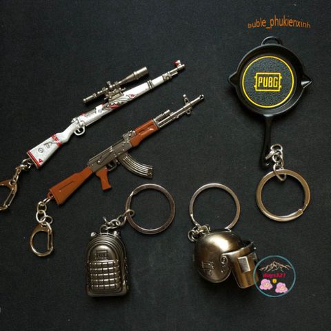 Móc Khóa PUBG Hình Chảo, Mũ, Giáp và Máy Bay - Phụ Kiện Thời Trang Dành Cho Fan Game Bắn Súng Sinh Tồn