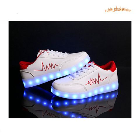 Giày Phát Sáng Nhịp Tim Đỏ LED Thể Thao - 8 Chế Độ Ánh Sáng Đẹp Mắt Cho Nam Nữ, Lý Tưởng Cho Cặp Đôi Mùa Hè Hàn Quốc