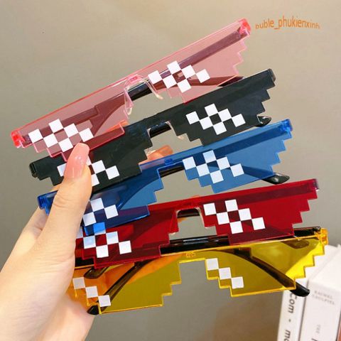 Kính Thug Life 6 Chấm 8Bit - Phụ Kiện Chụp Ảnh & Quay Video TikTok, Phong Cách Minecraft Độc Đáo cho Tín Đồ Thời Trang