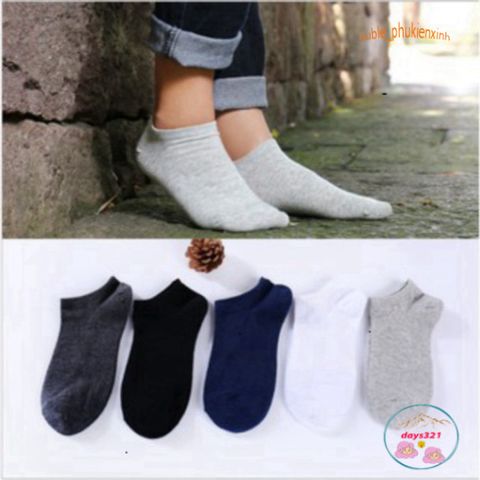 Tất Vớ Cổ Ngắn Trơn Cho Nam Nữ - Chất Liệu Cotton Thoải Mái, Khả Năng Thấm Hút Mồ Hôi, Phong Cách Hiện Đại, Thích Hợp Mọi Dịp