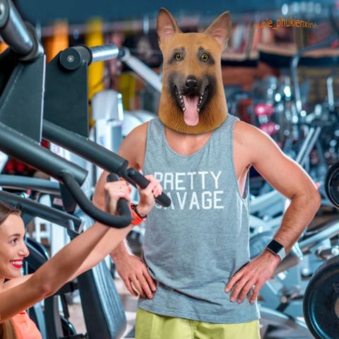 Mặt Nạ Chó Béc Giê Trùm Đầu - Hóa Trang Chất Lượng Cao Cho Shiba, Husky, Sói - Lý Tưởng Cho Halloween và Video Sáng Tạo