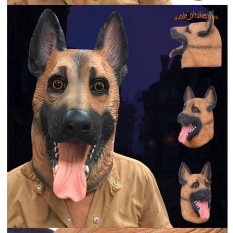 Mặt Nạ Chó Béc Giê Trùm Đầu - Hóa Trang Chất Lượng Cao Cho Shiba, Husky, Sói - Lý Tưởng Cho Halloween và Video Sáng Tạo