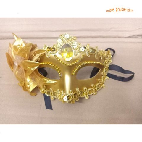 Mặt Nạ Mắt Lông Vũ Trắng Đen Đính Ngọc Trai - Phụ Kiện Hóa Trang Halloween Sang Trọng và Ấn Tượng