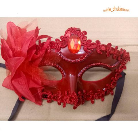 Mặt Nạ Mắt Lông Vũ Trắng Đen Đính Ngọc Trai - Phụ Kiện Hóa Trang Halloween Sang Trọng và Ấn Tượng