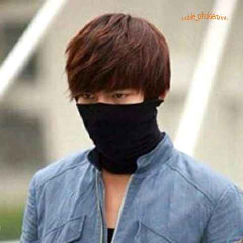 Khăn Đa Năng Chống Nắng LEE MIN HO - Khẩu Trang Ống Phong Cách, Chống Bụi Màu Đen, Phụ Kiện Phượt Thủ Thiết Yếu