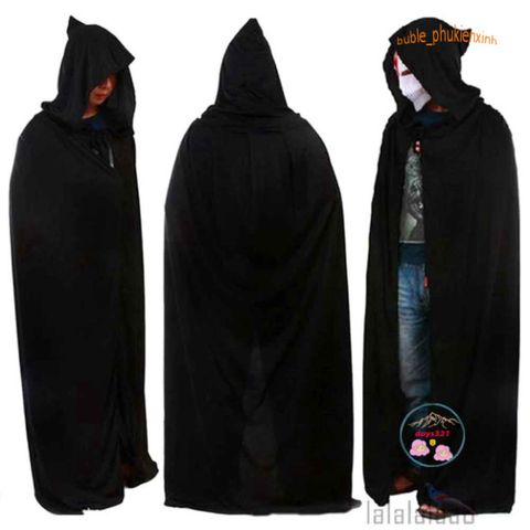 Áo Choàng Đen Hóa Trang Halloween Phù Thủy Ma Cà Rồng - Trang Phục Dự Tiệc Mùa Lễ Hội, Thời Trang Unisex Tuyệt Đẹp