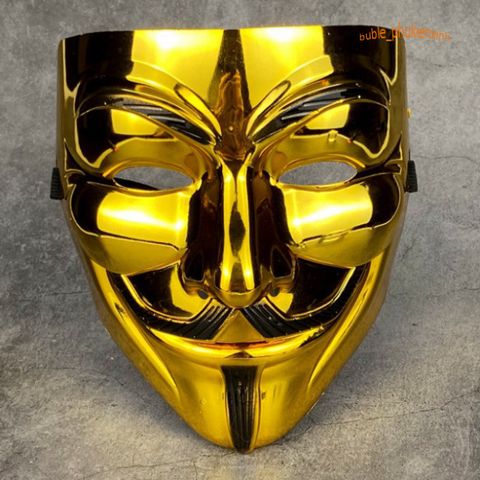 Mặt Nạ Hacker Vàng Bóng 2021 - Đồ Hóa Trang Ấn Tượng Cho Tiệc và Halloween, Phong Cách Độc Đáo, Quà Tặng Đẹp