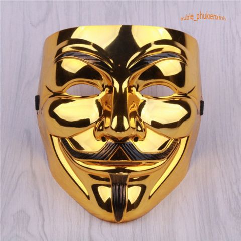 Mặt Nạ Hacker Vàng Bóng 2021 - Đồ Hóa Trang Ấn Tượng Cho Tiệc và Halloween, Phong Cách Độc Đáo, Quà Tặng Đẹp