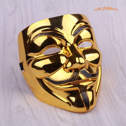 Mặt Nạ Hacker Vàng Bóng 2021 - Đồ Hóa Trang Ấn Tượng Cho Tiệc và Halloween, Phong Cách Độc Đáo, Quà Tặng Đẹp