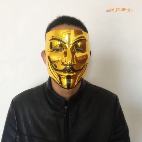 Mặt Nạ Hacker Vàng Bóng 2021 - Đồ Hóa Trang Ấn Tượng Cho Tiệc và Halloween, Phong Cách Độc Đáo, Quà Tặng Đẹp