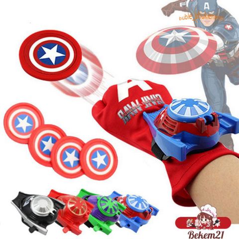Bộ Trang Phục Hóa Trang Captain America - Siêu Anh Hùng Avengers Dành Cho Trẻ Em, Gồm Áo Choàng, Mặt Nạ, Găng Tay Và Đĩa Bắn