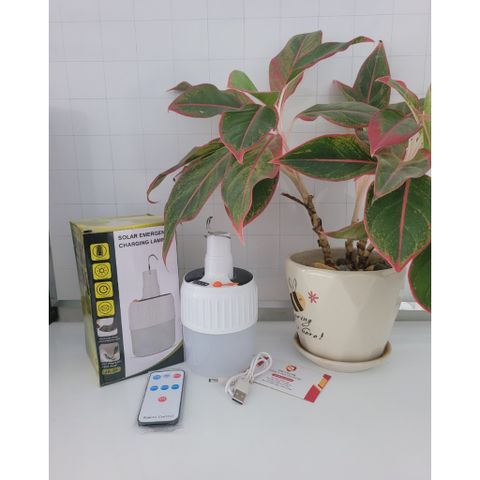 Bóng Đèn LED Năng Lượng Mặt Trời 120W Có Điều Khiển Từ Xa - Chiếu Sáng Tiết Kiệm Năng Lượng Cho Ngoài Trời Và Dã Ngoại