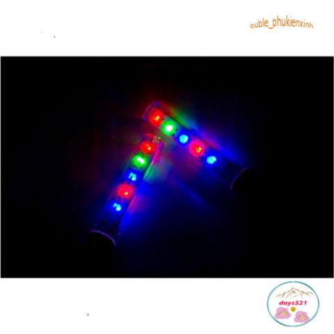 Đèn LED Gắn Van Bánh Xe Đạp, Xe Máy, Ô Tô - Đèn Ánh Sáng 5 Bóng Đa Màu Tự Động Kích Hoạt Khi Di Chuyển, Phụ Kiện Thể Thao An Toàn, Sành Điệu