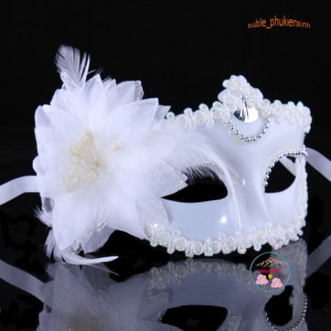 Mặt Nạ Dazzling Đính Kim Cương Giả và Lông Vũ - Phụ Kiện Sang Trọng Cho Tiệc Cưới và Biểu Diễn Nghệ Thuật