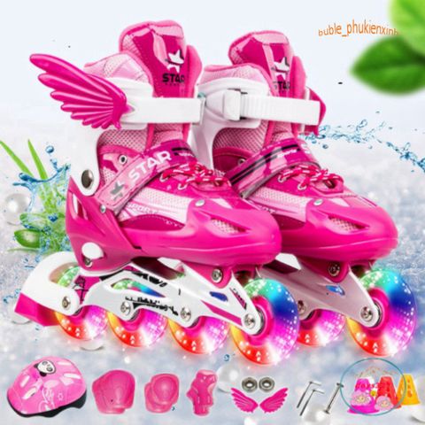 Giày Trượt Patin Phát Sáng Sport QF Thế Hệ Mới Cho Trẻ Em & Người Lớn - Thiết Kế Thời Trang, Kèm 2 Thanh Cờ Lê Tháo Lốp