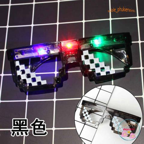Kính Thuglife 6 Chấm MINECRAFT Đèn LED - Kính Mắt Thời Trang Độc Đáo, Thiết Kế Nhiều Màu Sắc Cho Tiệc Tùng và Hoạt Động Ngoài Trời