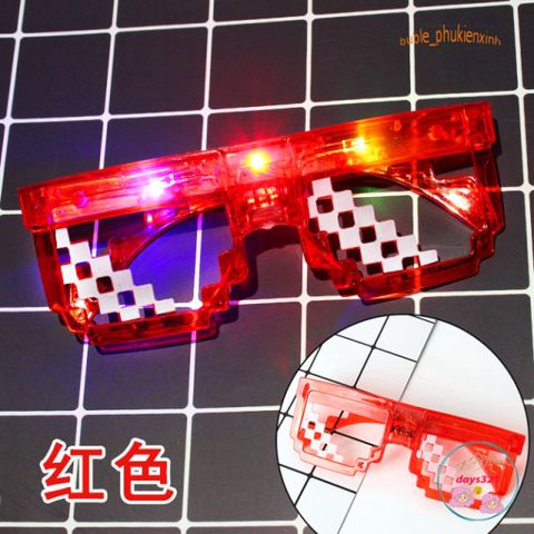 Kính Thuglife 6 Chấm MINECRAFT Đèn LED - Kính Mắt Thời Trang Độc Đáo, Thiết Kế Nhiều Màu Sắc Cho Tiệc Tùng và Hoạt Động Ngoài Trời