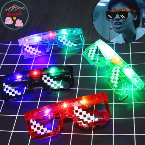 Kính Thuglife 6 Chấm MINECRAFT Đèn LED Nhiều Màu - Phụ Kiện Thời Trang Độc Đáo, Phát Sáng Cá Tính Cho Giới Trẻ