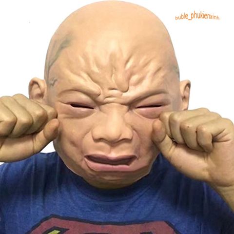 Mặt nạ EM BÉ KHÓC - Đạo cụ hóa trang Đức TikTok cho Halloween và cosplay, chất liệu latex an toàn, phong cách độc đáo, vui nhộn.