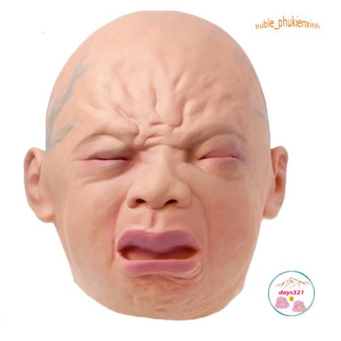 Mặt nạ EM BÉ KHÓC - Đạo cụ hóa trang Đức TikTok cho Halloween và cosplay, chất liệu latex an toàn, phong cách độc đáo, vui nhộn.