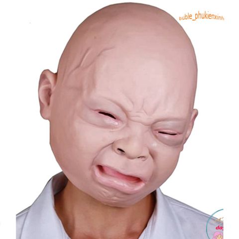 Mặt nạ EM BÉ KHÓC - Đạo cụ hóa trang Đức TikTok cho Halloween và cosplay, chất liệu latex an toàn, phong cách độc đáo, vui nhộn.