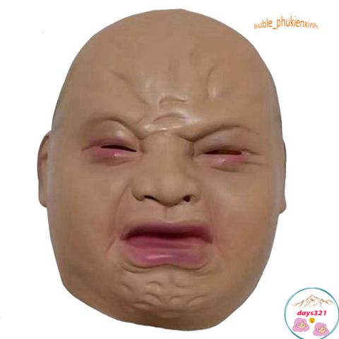 Mặt nạ EM BÉ KHÓC - Đạo cụ hóa trang Đức TikTok cho Halloween và cosplay, chất liệu latex an toàn, phong cách độc đáo, vui nhộn.