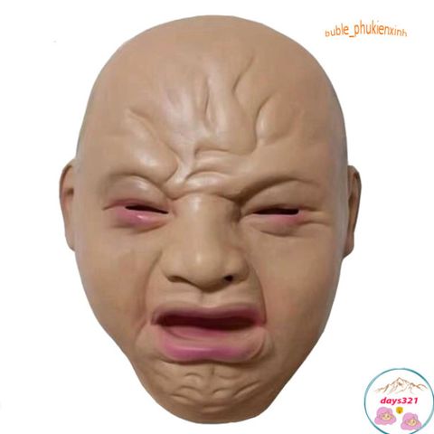 Mặt nạ EM BÉ KHÓC - Đạo cụ hóa trang Đức TikTok cho Halloween và cosplay, chất liệu latex an toàn, phong cách độc đáo, vui nhộn.