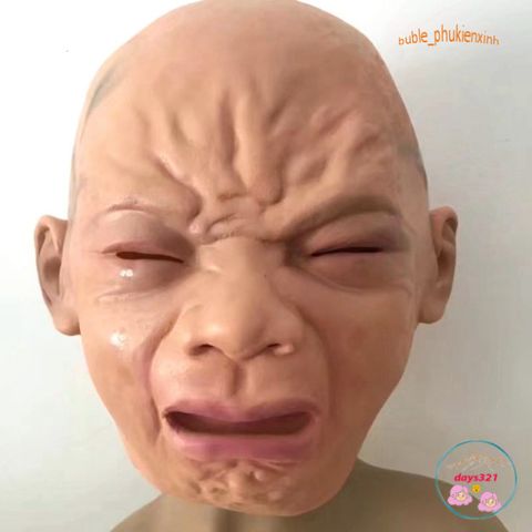 Mặt nạ EM BÉ KHÓC - Đạo cụ hóa trang Đức TikTok cho Halloween và cosplay, chất liệu latex an toàn, phong cách độc đáo, vui nhộn.