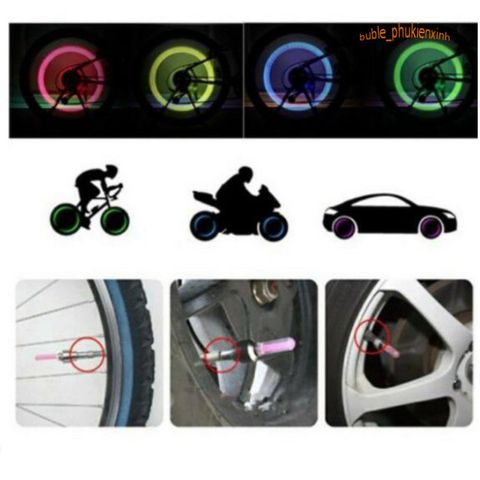 Đèn LED Kích Hoạt Chuyển Động Gắn Van Bánh Xe Đạp, Xe Máy, Ô Tô - An Toàn và Thời Trang Ban Đêm, Nhiều Màu Sắc Tùy Chọn