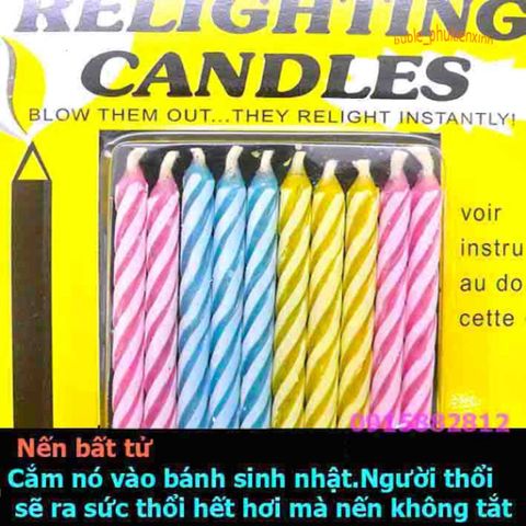 Bộ 10 Nến Không Tắt Cá Tháng 4 - Nến Thổi Vui Nhộn Chơi Troll Giúp Bữa Tiệc Thú Vị Hơn, Quà Tặng Độc Đáo Cho Dịp Lễ Hội